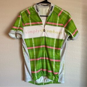Men’s V Gear Simply Steamboat Colorado Cycling Jersey Plaid Half Zip Size Medium